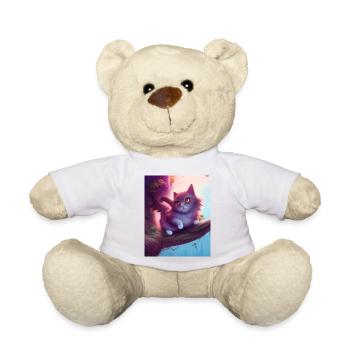 Most likely to take a nap - Valentine Cat - Teddy Bear - white - Front