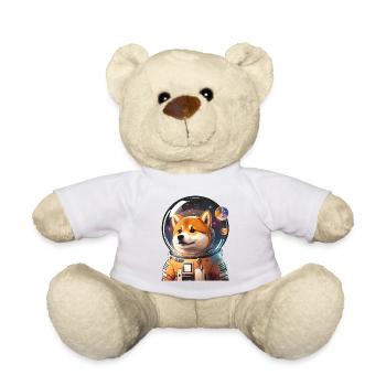 Shiba Inu Astronaut Dog in Space - Teddy Bear - white - Front
