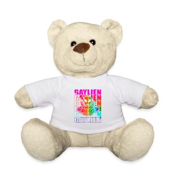 Gender Lesbian, Gay, Trans, Queer Rainbow - Teddy Bear - white - Front