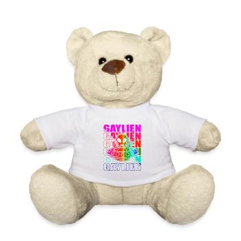 Gender Lesbian, Gay, Trans, Queer Rainbow - Teddy Bear - white - Front