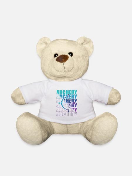 Bogensport Bogenschütze Bogenschießen Pfeil Bogen - Teddy - Weiß