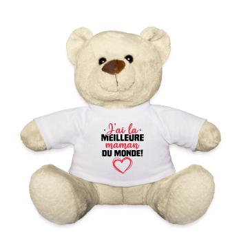 J ai la meilleure maman du monde - Nounours - blanc - Devant