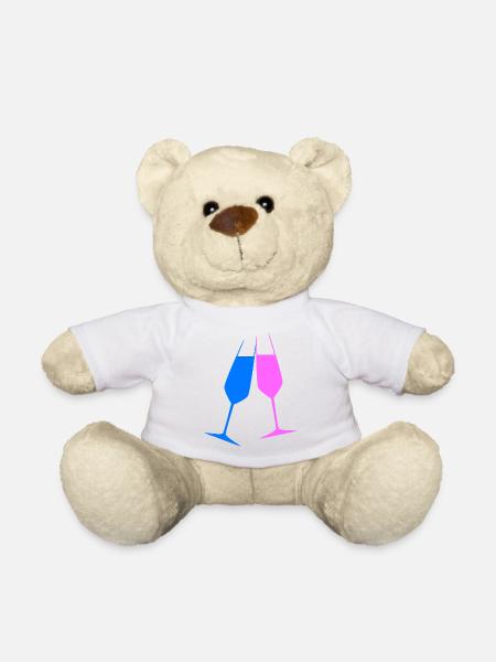 Farbenfroher Toast - Teddy - Weiß