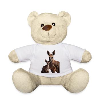 Maman kangourou mignonne avec son bébé avec maman - Nounours - blanc - Devant