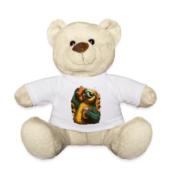 Cooles Bier trinkendes Faultier - Teddy - Weiß - Vorne