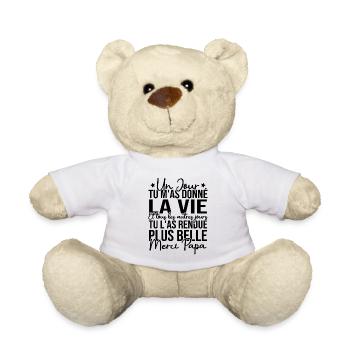 Un jour tu m'as donné la vie, Merci papa - Nounours - blanc - Devant