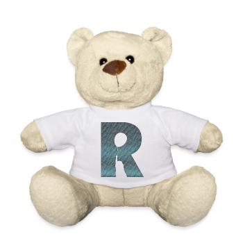 Illusion d’optique art psychédélique rétro formes R - Nounours - blanc - Devant