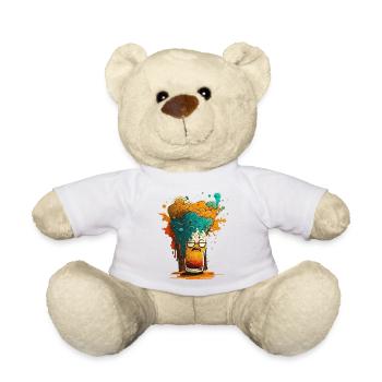 Bunte Bier Explosion Cartoon Style - Teddy - Weiß - Vorne