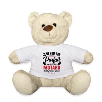 Je ne suis pas parfait mais je suis motard - Nounours - blanc - Devant