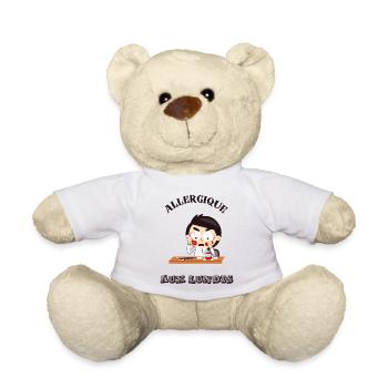 Allergique aux lundis - Nounours - blanc - Devant