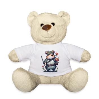 Hamster-Samurai: Ninja Hamster-Held - Teddy - Weiß - Vorne