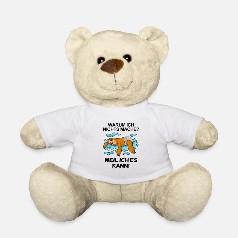 Lustiger Spruch - Nichts machen - Teddy - Weiß