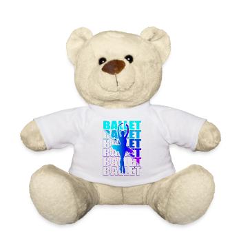 Ballet, Ballerine, Fille, Fille, Danse - Nounours - blanc - Devant