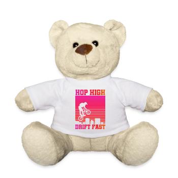 Tenue de vélo vintage, vélo urbain freestyle BMX - Nounours - blanc - Devant