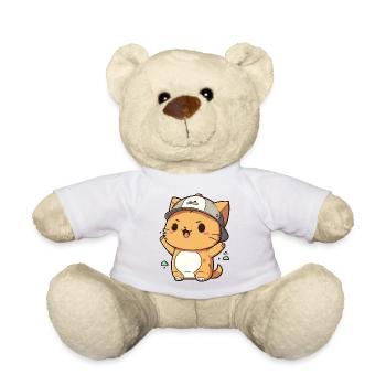 Cute cat wearing a hat - Teddy Bear - white - Front