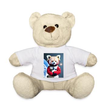 Happy Red Panda Austronaut - Teddy Bear - white - Front