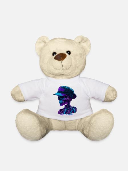 Skelett mit Kappe - Teddy - Weiß