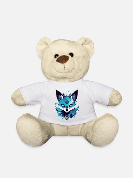 Azi le renard bleu - Nounours - blanc