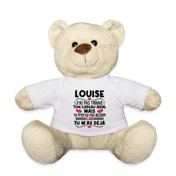Louise j'ai pas trouvé ton cadeau idéal... - Nounours - blanc - Devant