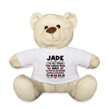 Jade j'ai pas trouvé ton cadeau idéal... - Nounours - blanc - Devant