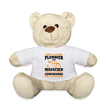 Je suis plombier - Nounours - blanc - Devant