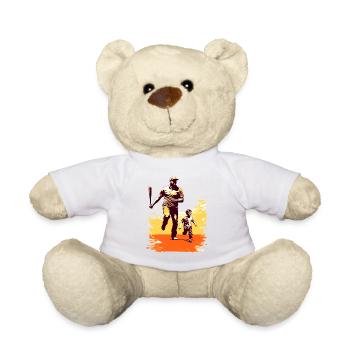Baseball Fête des Pères Idée cadeau de la fête des mères - Nounours - blanc - Devant