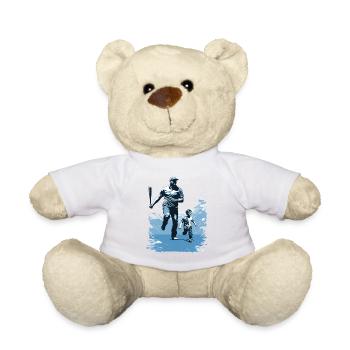 Baseball Fête des Pères Idée cadeau de la fête des mères - Nounours - blanc - Devant