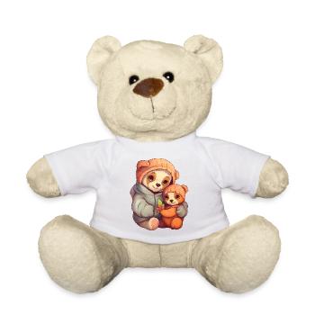 Mom and baby bear - Teddy Bear - white - Front