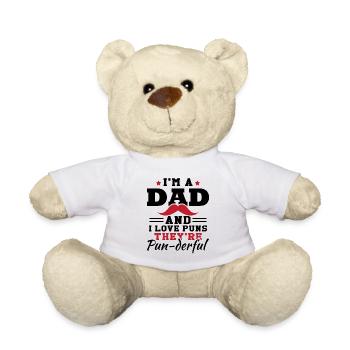 J’adore les jeux de mots | Hommes | Blague de Papa - Nounours - blanc - Devant