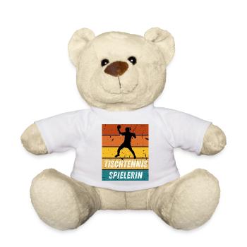 Tischtennisspielerin - Teddy - Weiß - Vorne