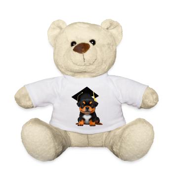 Bachelor Rottweiler School Leaving Certificate Dogs Study - Teddy Bear - white - Front