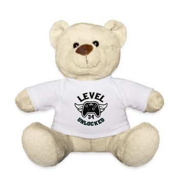 Niveau 34 Débloqué 34 Anniversaire - Nounours - blanc - Devant