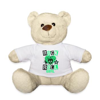 Rock 'n' Roll Girl Music, Dancing, Concert, - Teddy Bear - white - Front