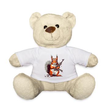 Eichhörnchen ist als Actionheld bereit zum Kampf - Teddy - Weiß - Vorne