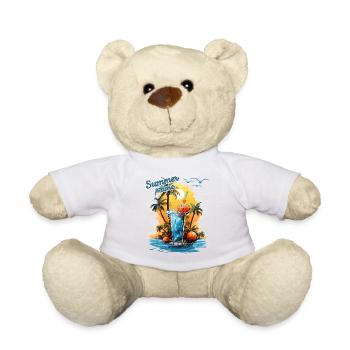 Summer Time Cocktail Beach Retreat - Teddy Bear - white - Front