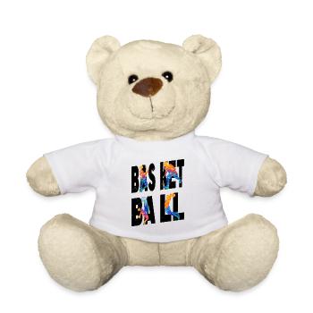Basketball Basketballspieler Spieler Vintage Bunt - Teddy - Weiß - Vorne