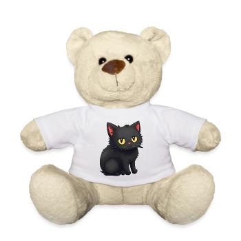 Autocollant Black Cat Stcker - Nounours - blanc - Devant