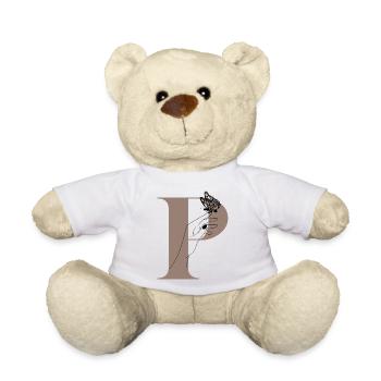 lettre p papillon magique - Nounours - blanc - Devant