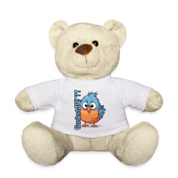 Vogel Lustig Spruch Bird - Guckst Du? - Teddy - Weiß - Vorne
