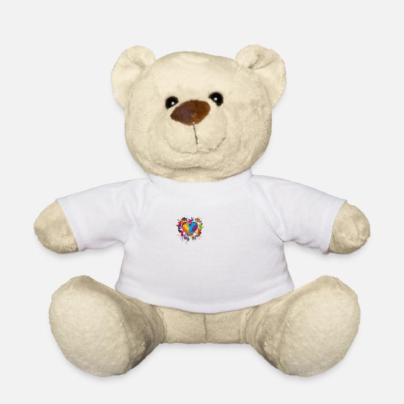 Regenbogenfarbe Herz LGBTQ Liebe & Rechte - Teddy - Weiß