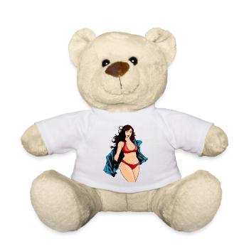 Bikini Girl Color - Teddy Bear - white - Front