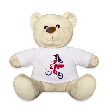 Union Jack Radfahrer-Silhouette - Teddy - Weiß - Vorne
