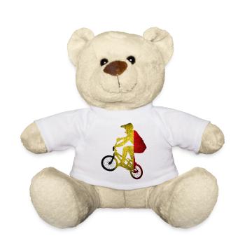 Cycliste Grunge sous drapeau belge - Nounours - blanc - Devant