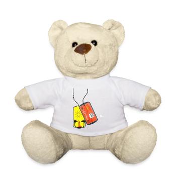 Erkennungsmarke California Surferin Sonne - Teddy - Weiß - Vorne