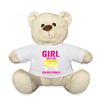 Spielerin Girl Frauen Damen Outfit! Tischtennis - Teddy - Weiß - Vorne