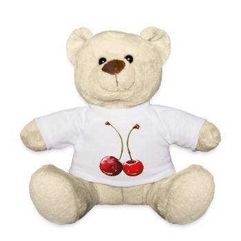 cherries - Teddy Bear - white - Front