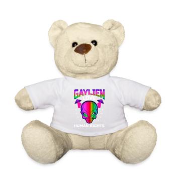 Gender Lesbian, Gay, Trans, Queer Rainbow - Teddy Bear - white - Front