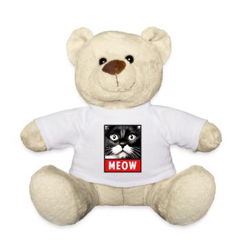 MEOW Meow Cute Cat Face - Teddy Bear - white - Front