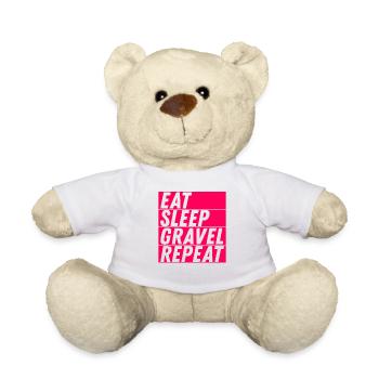 Eat Sleep Gravel Repeat Gravel Bike Cyclist - Teddy Bear - white - Front
