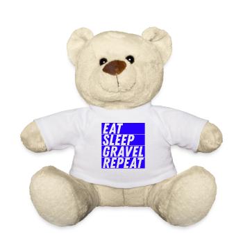 Eat Sleep Gravel Repeat Gravel Bike Cyclist - Teddy Bear - white - Front